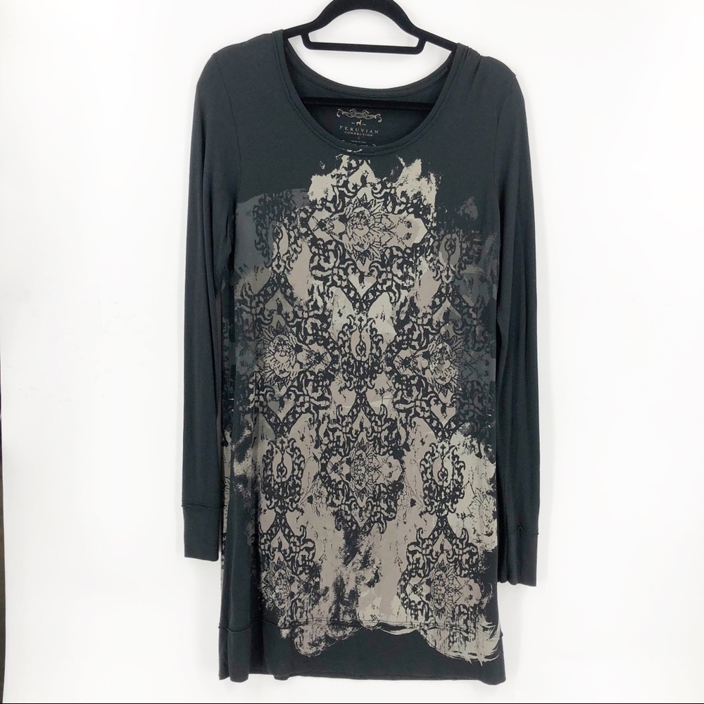 ✅ Peruvian Connection Long Sleeve‎ Tunic Dress Small